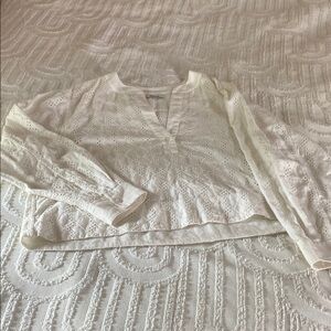 Madewell Cream Lace Detail Top